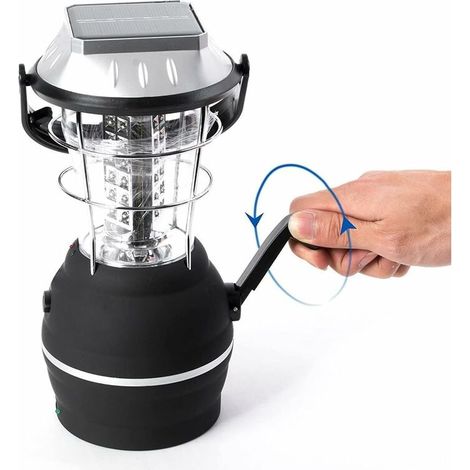 Solarlaterne, Ultrahelle Led-campinglampe, 2 Einstellbare Leuchtmodi, 5 Lademöglichkeiten, Mit Handkurbel-dynamo, Lange Leuchtdauer Für Camping, Wandern, Angeln Und Notfälle, Einteilig.
