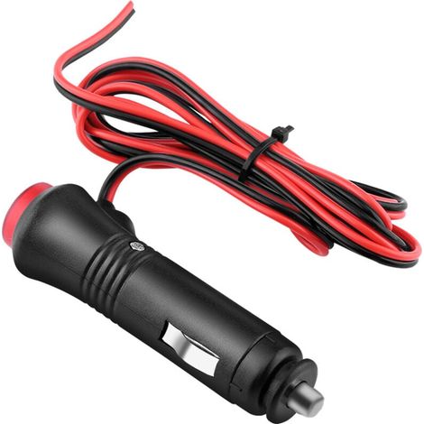 Sunxury Zigarettenanzünderstecker, 12v-24v Steckeradapter Mit Kontrollleuchte Und Schalterknopf, 12v Zigarettenanzünderstecker + 12v Stecker + Zigarettenanzünderstecker