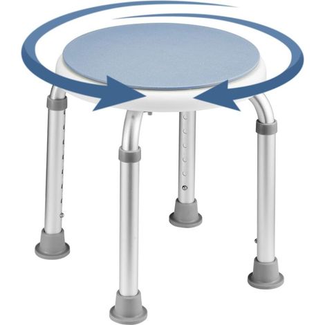 Duschhocker, Leichter Badewannenstuhl, Um 360° Drehbarer Badewannenhocker, 7-fach Höhenverstellbar, Rutschfeste Füße, Sicher Und Stabil, Für Menschen Mit Behinderungen