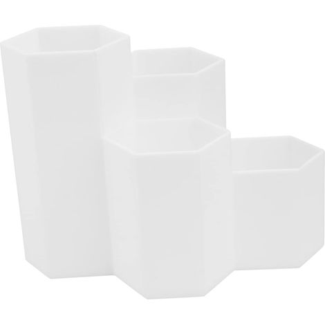 Sechseckiger Schreibtisch-organizer Aus Kunststoff – Stiftehalter Für Stifte Und Kosmetikartikel – Schreibwarenhalter Mit 4 Fächern – Elegantes Design