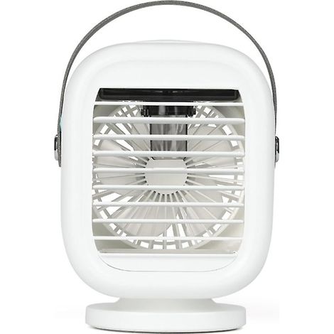 Wiederaufladbarer Klimaanlagenventilator Mit 120°-drehung, 2000-mah-akku, 3 Geschwindigkeitsstufen, Luftbefeuchter Und Nebelgenerator Für Zuhause, Büro Und Den Außenbereich