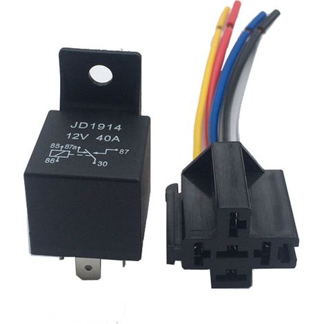 12v 40a Amp 5 Spdt Kfz-relais Mit 5-poliger Buchse Und 5 Drähten Für Gps, Lampen, Lüfter, Klimaanlage
