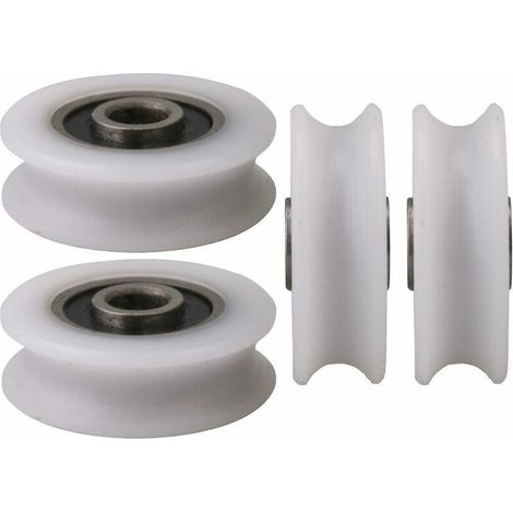 4er-set Nylon-rollen Für Schiebetüren – Material: Kunststoff Und Stahl – Abmessungen: 12 X 44 X 15,7 Mm – Tragkraft: 27 Kg – 4 Stück