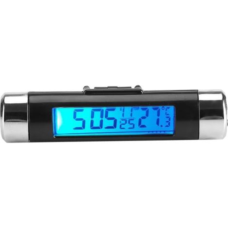 Digitales Lcd-clip-thermometer Fürs Auto, Digitale Led-uhr, Autouhr, Fahrzeugthermometer, Armaturenbrettuhr
