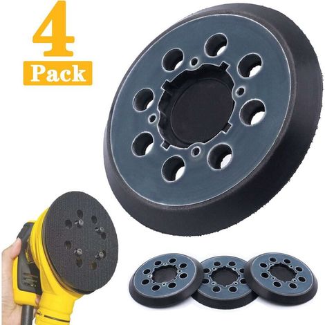 Set Mit 4 Schleifpads (125 Mm) – 8 Löcher Für Exzenterschleifer Dwe6423 – Hochdichter Haken Für Festen Halt – Geeignet Für Hartholz