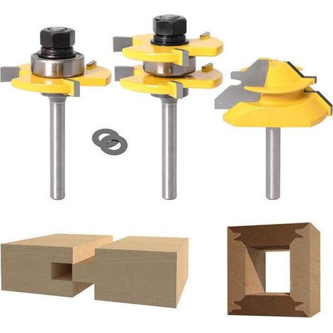 Tinor – Fräser-set – 45°-gehrungsverriegelung – Für Hartholz Und Mdf – Gehäuse Aus Gehärtetem Stahl