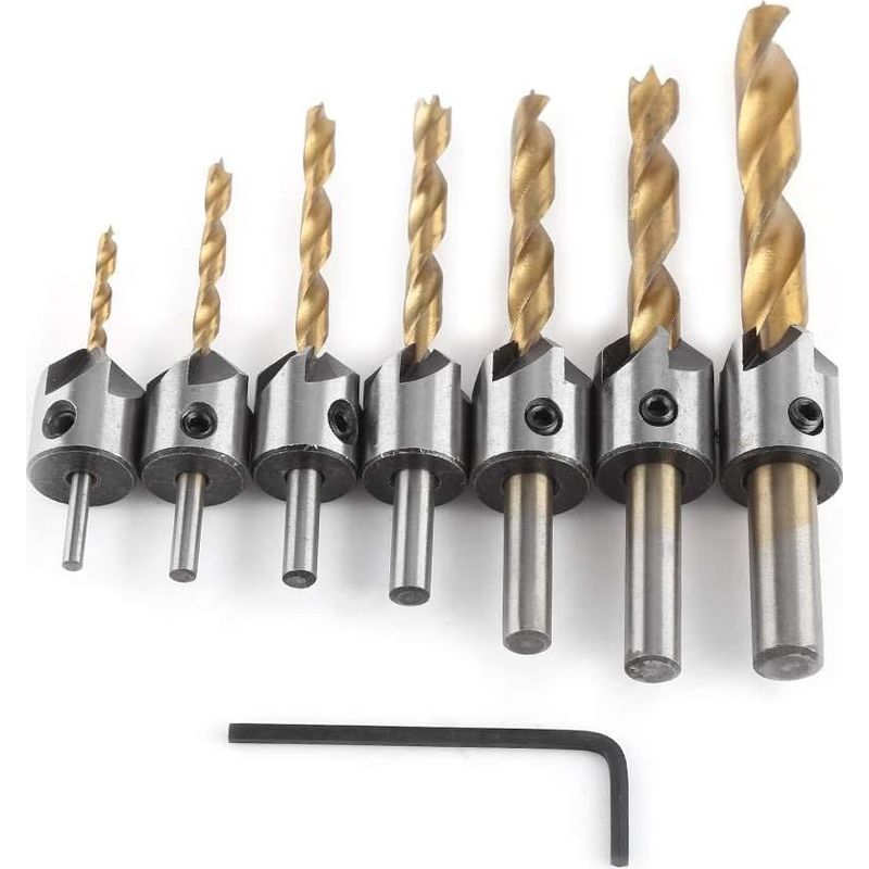 Konischer Fräser, Stahlbohrer Mit Rundschaft Zum Anfasen Von Holz Mit Sechskantschlüssel (3-10 Mm (3/4/5/6/7/8/10 Mm))