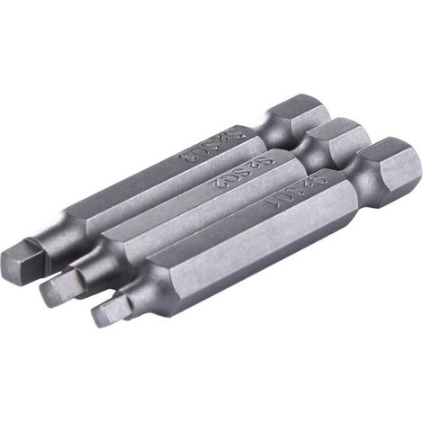 Ueb Set Mit 3 Magnetischen Schraubendreherbits Für Vierkantschrauben – 50 Mm