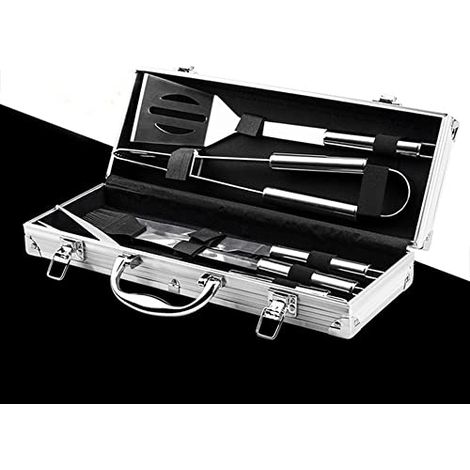 5-teiliges Grillbesteck-set: Bürsten, Spieße, Grillzubehör, Campingausrüstung, Outdoor-werkzeuge