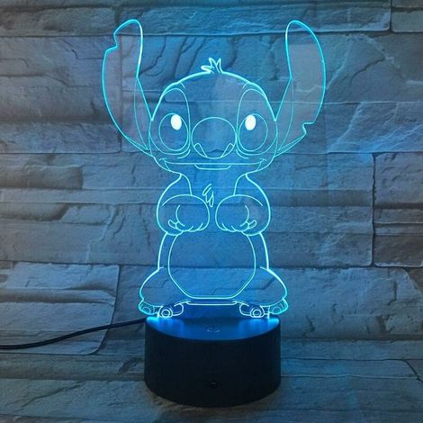 3d-tischlampe Mit Cartoon-punkten, Acrylplatte, Usb-kabel, 7 Farben, Touch-sockel, Geschenk Für Kinder