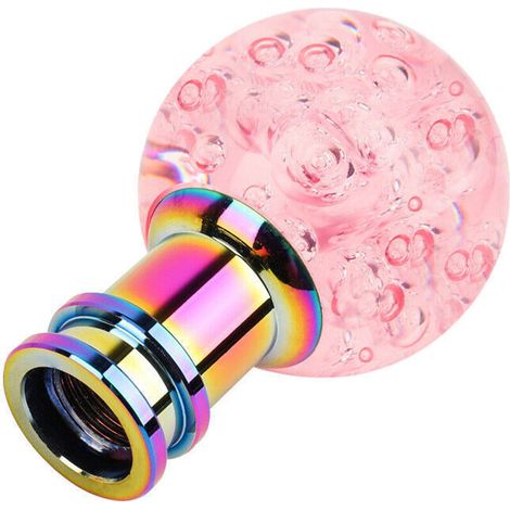 Schaltknauf Aus Acrylglas Mit Blasenmuster, Runder Kugelschaltknauf, Transparenter Schalthebel, Rosa, Modell: Rosa