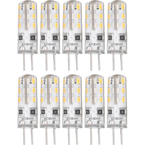 10 Stück G4 Led-lampen, Bi-pin-silikonsockel, Warmweiß 3000k, 1,5w, Ac220v, 110lm, Ersatz Für Landschaftsbeleuchtung