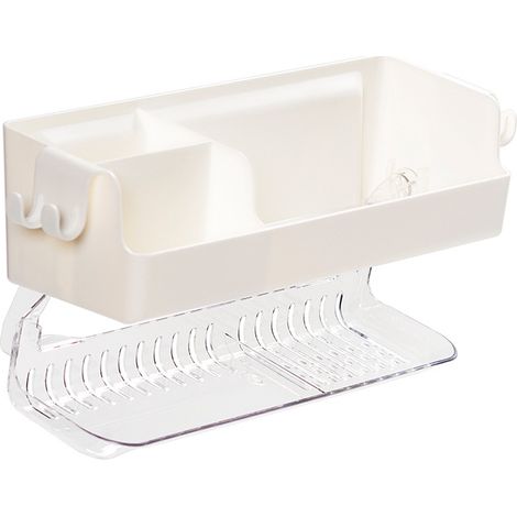 Badezimmerregal, Bohren, Küchenwandregale, Handtuchhalter, Duschorganizer, Zahnbürstenhalter, Badezimmeraccessoires (cremeweiß)