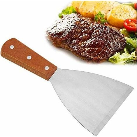 Steakwender Aus Edelstahl Mit Holzgriff, Antihaftbeschichteter Grillwender Für Steaks Und Pommes Frites, Grillbesteck Für Den Außenbereich