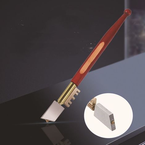 [french Days] Diamant-glasschneider: Robustes Schneidwerkzeug Zum Schneiden Von Glas Bis Zu 2–6 Mm Dicke Mit Hartholzgriff