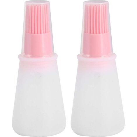 Silikon-ölflaschenbürste Mit Deckel, Flasche Für Süße Soßen Mit Silikon-backpinsel, Wiederverwendbare Verpackung (rosa)