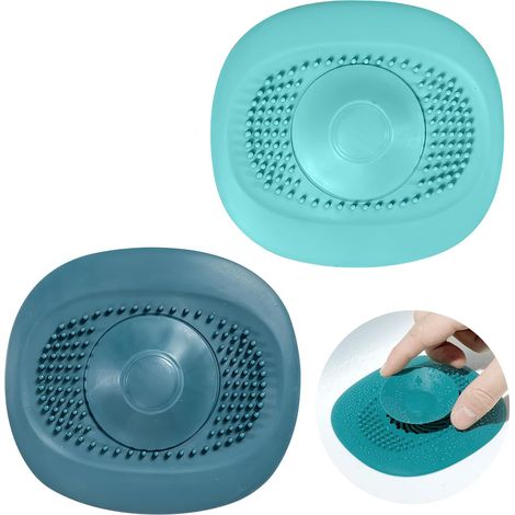 2 Stück Silikon-spülbeckenstöpsel, Universeller 2-in-1-haarfänger, Duschabflussstopfen, Küchenspülen-abflussstopfen, Duschabflussstopfen, Geruchskontrolle, Badewannenstopfen, Waschbecken-abflussstopfe