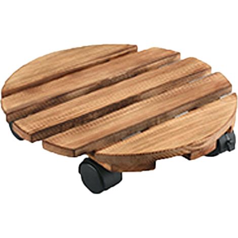 Pflanzenwagen Aus Einem Stück Geformtem Holz Mit Rädern, Stabiler Rollbarer Pflanzenständer, Ausgestattet Mit Feststellbaren Metall-schwenkrädern.