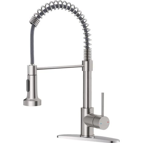 Küchenarmatur Mit Ausziehbarem Brausekopf, Oberfläche Aus Gebürstetem Nickel, Klassische Edelstahl-spültischarmatur.