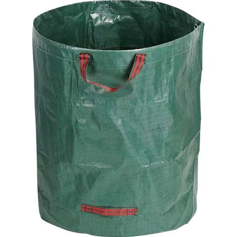 1 X 500-liter-gartenabfallsack (rote Gurte), Laubsack, Gartenabfallsack, Grünschnittsäcke, Faltbar, Groß, Robustes Polypropylen-gewebe