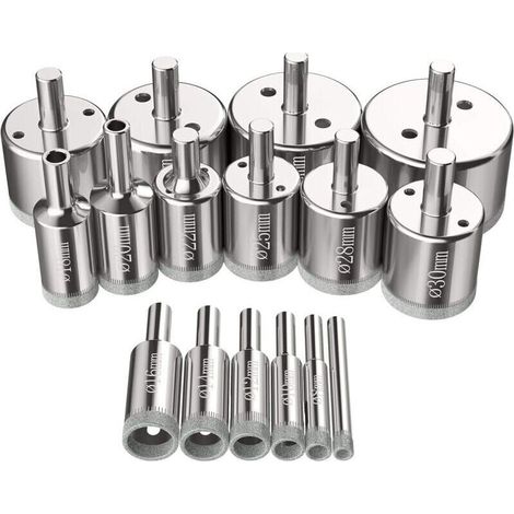 Ulisemtin Tinker Und Tirpan – Set Mit 16 Diamant-lochsägen (6–50 Mm) Zum Bohren Von Glas, Keramik, Porzellan, Fliesen Und Marmor In Kohlenstoffstahl.