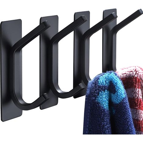 Handtuchhaken/klebehaken – Schwarze Wandhaken, Zum Aufkleben Für Bad Und Küche, Stabile Haken, 4er-pack, Edelstahl