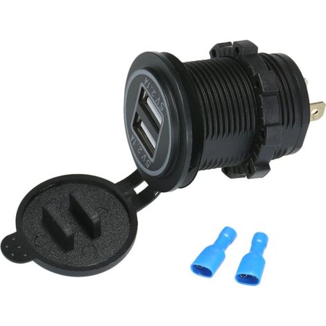 12-v-doppel-usb-ladegerät, Wasserdichte 5-v-/4,2-a-steckdose Mit Led-anzeige Für Auto, Wohnmobil, Boot, Motorrad, Marine, Blau