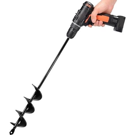 Pflanzbohrkronen, Längliche Gartenbohrkronen 1,6 X 16,5 Zoll, 3/8 Zoll Innensechskantbohrer, Zum Ausheben Von Pfostenlöchern.