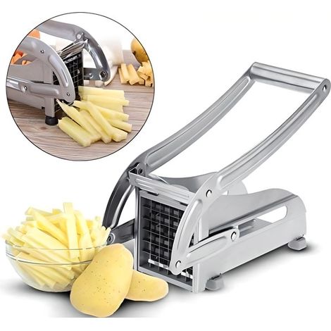 Multifunktionaler Pommes-frites-schneider Aus Edelstahl – Silber