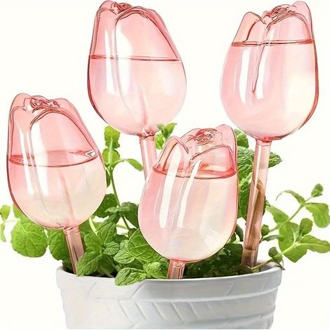 4 Automatische, Tulpenförmige Bewässerungskugeln, Dekoration Für Zimmer-/gartenpflanzen