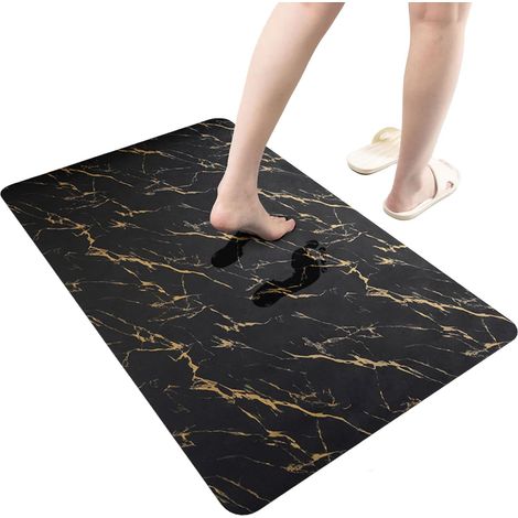 Rutschfeste Kieselgur-badematte, Schnelltrocknend, Super Saugfähig, Feine Duschmatte, Badezimmer-bodenmatte, Maschinenwaschbar, Rechteckig (60 X 40 Cm)