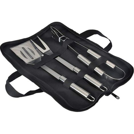 Grillbesteck-set, Edelstahl-grillutensilien-set Mit Tragetasche, Pfannenwender, Grillzange Und Grillzubehör Zum Grillen