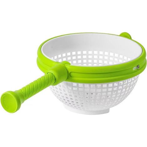 2-in-1 Salatschleuder – Gemüsewaschmaschine Mit Abtropfkorb – Kunststoff – Grün –