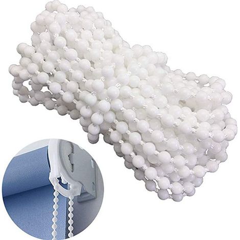 (10 Meter) Mit 10 Verbindungsstücken Für Rollos, Kugelkette, Vertikale Jalousieschnur Für Rollos, Ersatzteile, Reparaturzubehör (weiß)