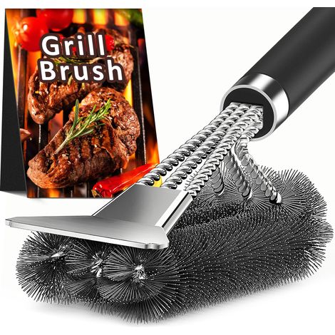 Grillbürste Mit Schaber, Verstellbarem Griff, Grillbürste Für Den Außenbereich, Grillreinigungszubehör, Zur Reinigung Von Grills, Smokern Und Holzkohlegrills.