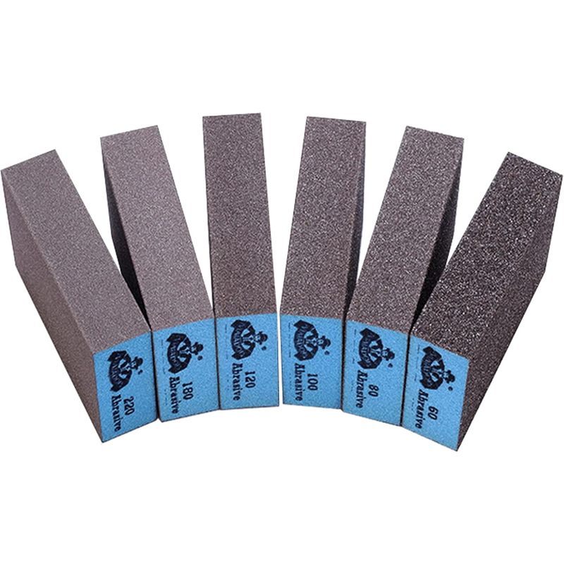 Set Mit 6 Schleifschwämmen, Waschbaren Und Wiederverwendbaren Schleifklötzen, Verschiedene Körnungen, Nass- Und Trockenschleifklotz Zum Polieren Von Holz- Und Metallwänden, 60/80/100/120/180