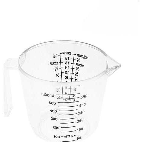 600-ml-messbecher, Transparent – Küchenmessbecher – Kunststoff –