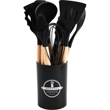 12-teiliges Küchenutensilien-set, Schwarz