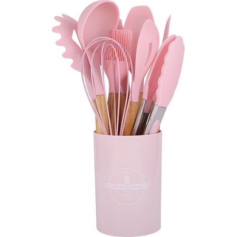 12-teiliges Küchenutensilien-set, Rosa