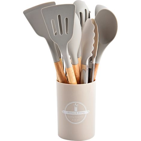 Set Mit 12 Küchenutensilien, Khaki