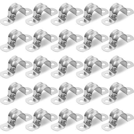 25-teiliges Set Aus 20 Mm U-förmigen Schlauchschellen Aus Edelstahl 304 Zur Rohrbefestigung