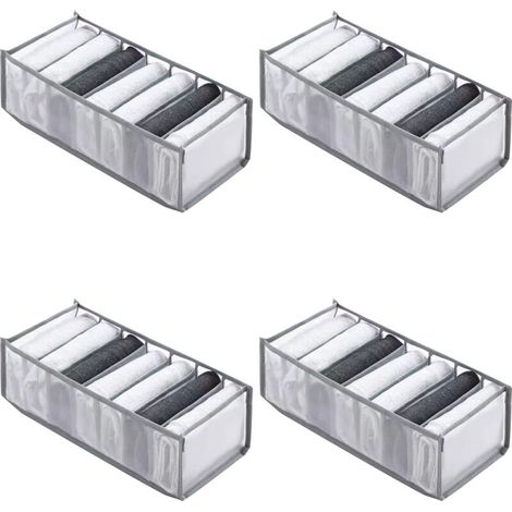 Kleiderschrank-organizer, 4 Faltbare Boxen, Vliesstoff, Anthrazitgrau, 35 X 25 X 18 Cm