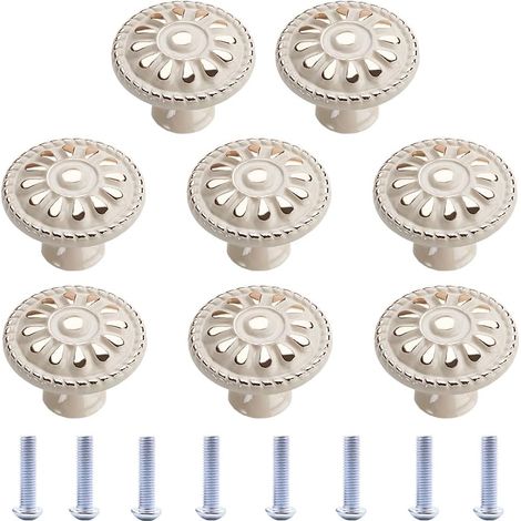 Tinor – 8-teiliges Möbelknopf-set Aus Zinklegierung – Runde Griffe Für Schubladen Und Schränke – Elegante Dekoration Für Küche Und Büro