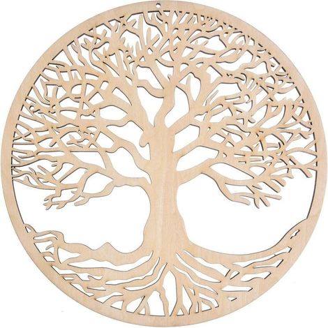 Lebensbaum-wanddekoration Aus Massivholz – Skulptur Für Drinnen Und Draußen – Umweltfreundlich – Für Meditation Und Wohlbefinden