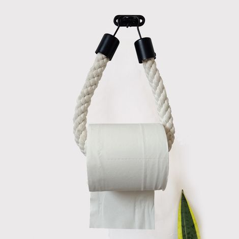 Kein Eisenhaken Zum Durchbohren, Handtuchhalter Aus Hanfseil, Wandmontierter Toilettenpapierhalter In Küche/schlafzimmer, Toilettenpapierhalter