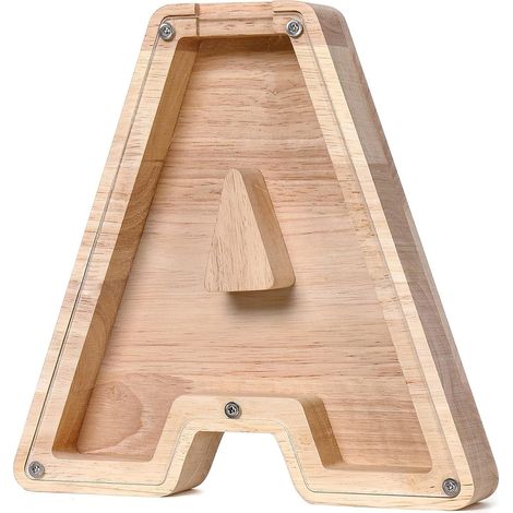 Personalisierte Holzspardose Mit Buchstaben Für Jungen Und Mädchen, Große Alphabet-spardose Mit Namensaufdruck, Transparentes Sparschwein, Geschenkidee