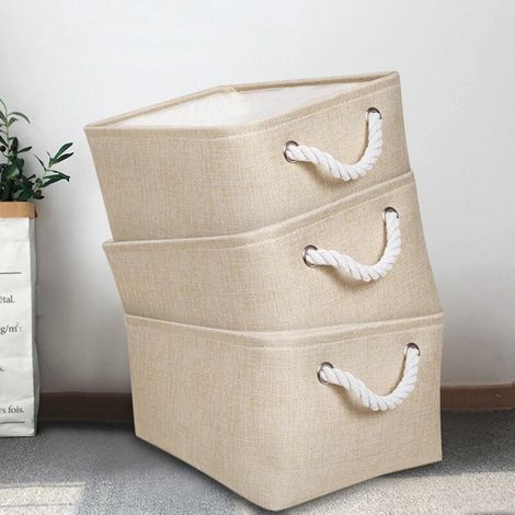 1 Stück Faltbarer Wäschekorb Aus Canvas-stoff Mit Griffen Zur Aufbewahrung Von Spielzeug,