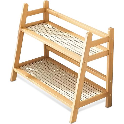 Zweistöckiger Untersetzer/thekenablage Aus Bambus, 45 Cm Lang.
