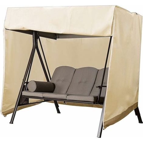 Schutzhülle Für 3-sitzer-gartenschaukel, Wasserdichte Oxford-außenschaukelabdeckung, Uv-beständige Schaukelplane, Schutzhülle Für Schaukel (beige) – 220 × 125 × 170 Cm