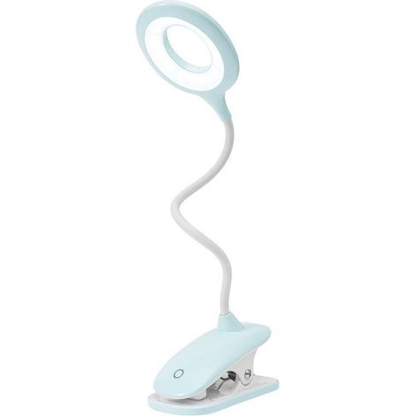 Aufsteckbare Led-leselampe, Dimmbare Augenschutz-tischleuchte (blau)